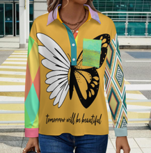 Charger l&#39;image dans la galerie, Chemise femme à épaules tombantes LM554 personnalisée avec prénom motif texte (conception multi-images)
