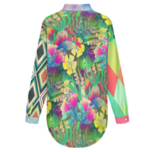 Charger l&#39;image dans la galerie, Chemise femme à épaules tombantes LM554 personnalisée avec prénom motif texte (conception multi-images)
