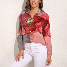 Charger l&#39;image dans la galerie, Chemise chemisier blouse femme à manches longues Vintage HS personnalisé avec photo image logo motif texte (impression des multi-images)
