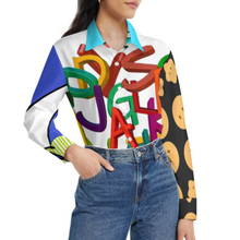 Charger l&#39;image dans la galerie, Chemise chemisier blouse à manches longues femme personnalisé avec photo texte logo (conception multi-images)
