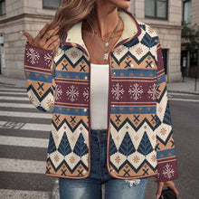 Charger l&#39;image dans la galerie, Chemises décontracté en polaire à col montant MWL505 pour femme personnalisée avec prénom motif texte
