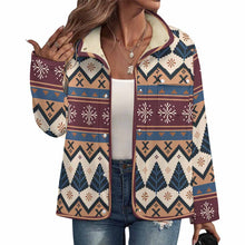 Charger l&#39;image dans la galerie, Chemises décontracté en polaire à col montant MWL505 pour femme personnalisée avec prénom motif texte
