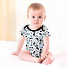Charger l&#39;image dans la galerie, Combinaison bébé avec boutons 349P costume singulet extensible pour bébés garçons et filles personnalisé avec photo texte prénom (conception une image)
