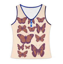 Charger l&#39;image dans la galerie, Débardeur boutonné à col en V pour femme ZBX personnalisée avec prénom motif texte (conception multi-images)
