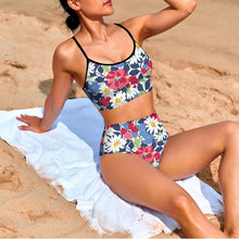 Charger l&#39;image dans la galerie, Ensemble bikini bustier 2 pièces pour femme BK2139 personnalisée avec prénom motif texte (conception multi-images)
