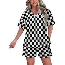 Charger l'image dans la galerie, Ensemble pyjama court pour femme à col en V B98TZ personnalisé avec photo texte prénom (conception une image)
