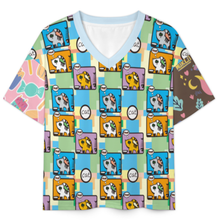 Charger l'image dans la galerie, Ensemble pyjama court pour femme à col en V B98TZ personnalisée avec prénom motif texte (conception multi-images)
