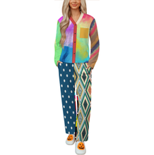 Charger l&#39;image dans la galerie, Ensemble pyjama femme manches longues col V B99TZ personnalisée avec prénom motif texte (conception multi-images)
