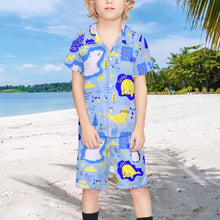 Charger l&#39;image dans la galerie, Ensemble de plage chemise manches courtes et short enfant garçon (2 pièces) A27TZ personnalisé avec texte motif photo (conception une image)
