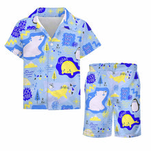 Charger l&#39;image dans la galerie, Ensemble de plage chemise manches courtes et short enfant garçon (2 pièces) A27TZ personnalisé avec texte motif photo (conception une image)
