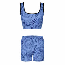 Charger l&#39;image dans la galerie, Ensemble de survêtement de yoga femme 2 pièces avec crop top et short YJ052 personnalisé avec logo texte photo (conception une image)
