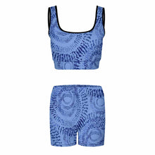 Charger l&#39;image dans la galerie, Ensemble de survêtement de yoga femme 2 pièces avec crop top et short YJ052 personnalisé avec logo texte photo (conception une image)
