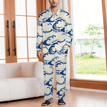 Charger l&#39;image dans la galerie, Ensemble pyjama 2 pièces homme manches longues imitation coton personnalisé avec photo motif texte (conception une image)
