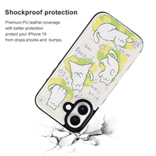 Charger l&#39;image dans la galerie, Étui de protection en cuir TPU pour iPhone 16 avec fonction support pour étui pliable personnalisée avec prénom motif texte
