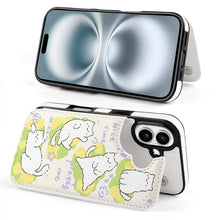 Charger l&#39;image dans la galerie, Étui de protection en cuir TPU pour iPhone 16 avec fonction support pour étui pliable personnalisée avec prénom motif texte
