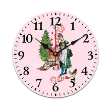 Charger l&#39;image dans la galerie, Horloge murale originale vintage en bois personnalisée avec photo motif texte logo

