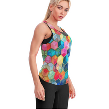 Charger l&#39;image dans la galerie, Gilet de sport d&#39;entraînement de yoga sans manches pour femme YJ022 personnalisé avec photo texte prénom (conception multi-images)
