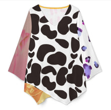 Charger l&#39;image dans la galerie, Haut à manches longues et col en V pour femme avec ourlet irrégulier BZL personnalisée avec prénom motif texte (conception multi-images)
