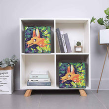 Charger l'image dans la galerie, Boîte de rangement pliable en bois en tissu personnalisée avec photo texte motif logo
