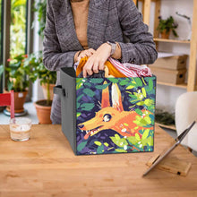 Charger l'image dans la galerie, Boîte de rangement pliable en bois en tissu personnalisée avec photo texte motif logo
