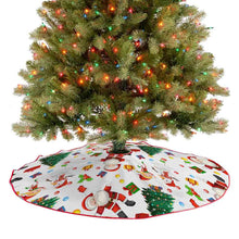 Charger l&#39;image dans la galerie, Jupe de sapin de Noël Couverture de sapin de Noël (bordure rouge) (même image des deux côtés) personnalisé avec photo texte prénom

