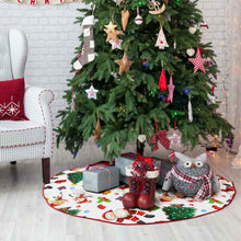 Charger l&#39;image dans la galerie, Jupe de sapin de Noël Couverture de sapin de Noël (bordure rouge) (même image des deux côtés) personnalisé avec photo texte prénom
