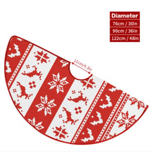 Charger l&#39;image dans la galerie, Jupe de sapin de Noël (bordure rouge) (images différentes des deux côtés) personnalisée avec prénom motif texte
