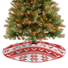 Charger l&#39;image dans la galerie, Jupe de sapin de Noël (bordure rouge) (images différentes des deux côtés) personnalisée avec prénom motif texte
