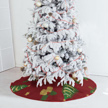 Charger l&#39;image dans la galerie, Jupe de sapin de Noël (bordure rouge) (images différentes des deux côtés) personnalisée avec prénom motif texte
