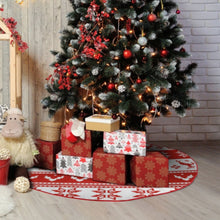 Charger l&#39;image dans la galerie, Jupe de sapin de Noël (bordure rouge) (images différentes des deux côtés) personnalisée avec prénom motif texte
