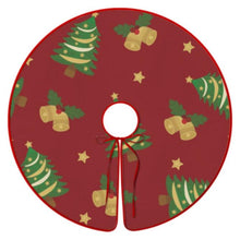 Charger l&#39;image dans la galerie, Jupe de sapin de Noël (bordure rouge) (images différentes des deux côtés) personnalisée avec prénom motif texte

