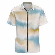 Charger l'image dans la galerie, Chemise à manches courtes zippée LM816 pour homme personnalisée avec texte photo logo motif (Impression d'image unique)

