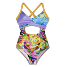 Charger l&#39;image dans la galerie, Maillot de bain une pièce femme nombril nu SDSYY002 personnalisée avec prénom motif texte (conception multi-images)
