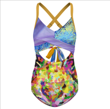 Charger l&#39;image dans la galerie, Maillot de bain une pièce femme nombril nu SDSYY002 personnalisée avec prénom motif texte (conception multi-images)
