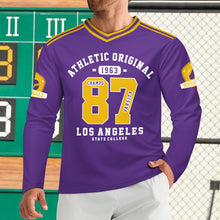 Charger l&#39;image dans la galerie, Maillot rugby héritage manches longues pour homme WL personnalisée avec prénom motif texte
