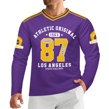 Charger l&#39;image dans la galerie, Maillot rugby héritage manches longues pour homme WL personnalisée avec prénom motif texte
