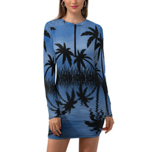 Charger l&#39;image dans la galerie, Mini robe femme sexy robe à manches longues avec fermeture éclair NZ017 personnalisée avec photo texte logo (conception multi-images)
