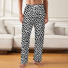 Charger l&#39;image dans la galerie, Pantalon de pyjama ample en pur coton pour homme imprimé intégral LM071 personnalisée avec prénom motif texte

