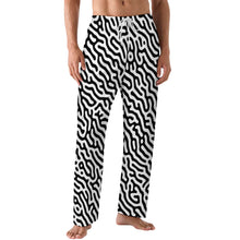 Charger l&#39;image dans la galerie, Pantalon de pyjama ample en pur coton pour homme imprimé intégral LM071 personnalisée avec prénom motif texte
