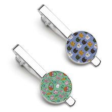 Charger l&#39;image dans la galerie, Pinces à cravate (lot de 2 avec différents motifs) personnalisée avec prénom motif texte
