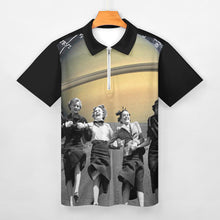 Charger l&#39;image dans la galerie, Polo homme en pur coton imprimé avec fermeture éclair B470 personnalisé avec photo texte prénom
