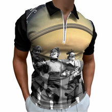 Charger l&#39;image dans la galerie, Polo homme en pur coton imprimé avec fermeture éclair B470 personnalisé avec photo texte prénom
