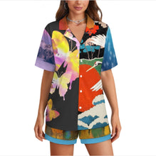 Charger l&#39;image dans la galerie, Pyjama à manches courtes pour femme LM093 personnalisée avec prénom motif texte (conception multi-images)
