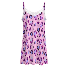 Charger l&#39;image dans la galerie, Pyjama chemise de nuit femme en dentelle LM669 personnalisé avec photo texte prénom
