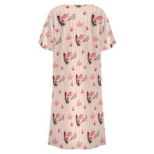 Charger l&#39;image dans la galerie, Robe boutonnée à manches courtes et col rond pour femme LM501 personnalisé avec photo texte prénom (conception une image)
