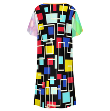 Charger l&#39;image dans la galerie, Robe boutonnée à manches courtes pour femme LM501 personnalisée avec prénom motif texte (conception multi-images)
