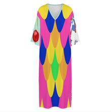Charger l&#39;image dans la galerie, Robe de chambre femme style méditerranéen col en V manches courtes YKL06 personnalisée avec prénom motif texte (conception multi-images)
