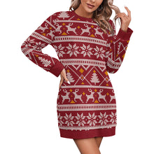 Charger l&#39;image dans la galerie, Robe pull à manches longues pour femme LM565 personnalisé avec photo texte prénom (conception une image)
