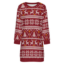 Charger l&#39;image dans la galerie, Robe pull à manches longues pour femme LM565 personnalisé avec photo texte prénom (conception une image)
