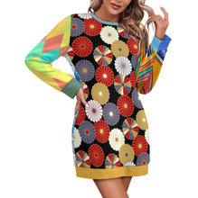 Charger l&#39;image dans la galerie, Robe pull femme manches longues LM565 personnalisée avec prénom motif texte (conception multi-images)

